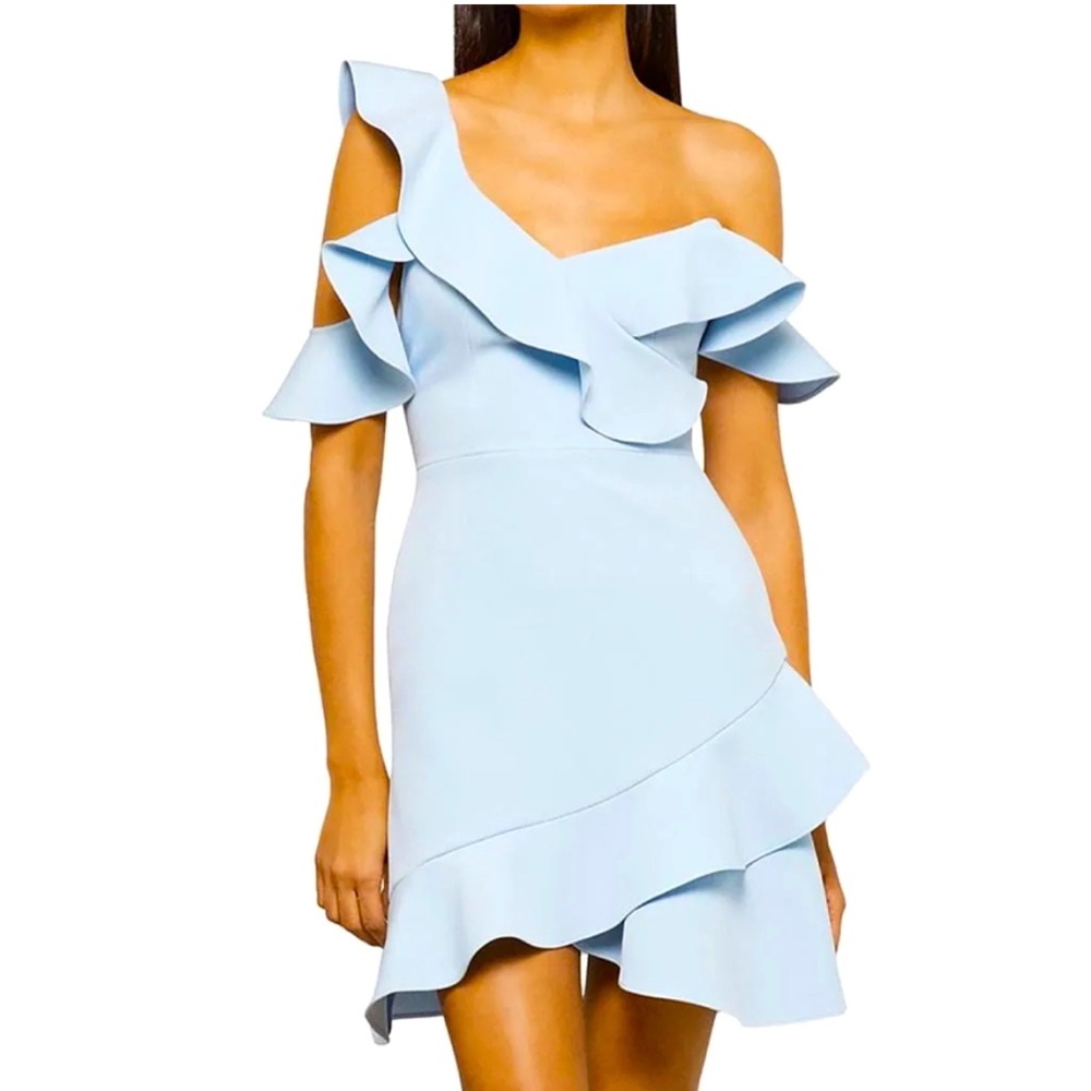 BCBG Maxazria Malik Cocktail Dress in Light Blue- Size 12